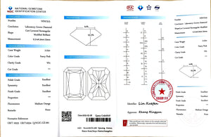 NGIC certification for 2.23ct radiant cut fancy pink VS1 lab diamond