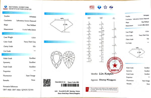 NGIC certificate for 2.31ct pear fancy dark gray VS1 lab diamond (NPA5943)