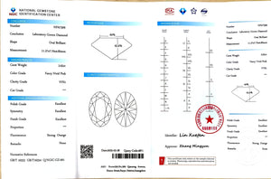 NGIC certification for 2.62ct Oval Fancy Vivid Pink VVS1 lab diamond