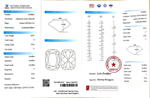 NGIC certificate for 3.01ct old mine cut E color VVS1 lab diamond