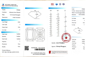 NGIC report for 3.03ct radiant F/VVS1 lab diamond (NPA6935)