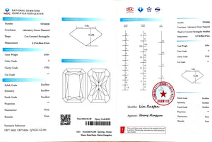 NGIC certificate for 3.03ct radiant F/VVS2 lab diamond (NPA6936)