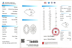 NGIC report for 3.52ct Oval Fancy Vivid Pink VS1 lab diamond