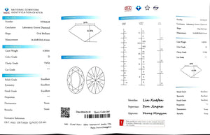 "NGIC certificate for 4.502ct oval cut D color VVS2 lab diamond"
