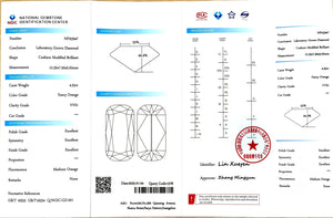 NGIC certificate for 4.55ct modified cushion fancy orange VVS1 lab diamond (NPA5947)