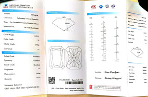 NGIC certificate for 5.27ct radiant D/VVS2 lab diamond (NPA4036)