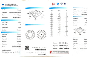 NGIC certification for 2.050ct round E color VVS2 lab diamond