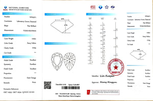 NGIC certification for 0.92ct pear cut fancy yellow VVS2 diamond (NPA5271)