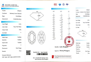 NGIC certification for 2.27ct oval cut fancy vivid yellow VVS1 diamond (NPA5272)