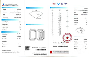 NGIC report for 2.26ct emerald cut D color VS1 clarity lab diamond (NPA5279)