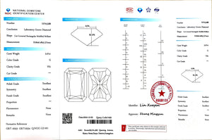 NGIC certificate for 3.07ct radiant cut G color VS1 clarity lab-grown diamond (Certificate #NPA5288)