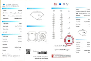 NGIC certificate for 2.02ct radiant cut fancy vivid pink VVS1 lab diamond (Report #NPA5290)