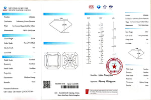 NGIC certificate for 2.27ct radiant cut fancy vivid pink VS1 lab diamond (Report #NPA5291)