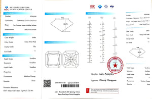 NGIC certificate for 3.06ct radiant cut fancy vivid pink VS1 lab diamond (Report #NPA5292)