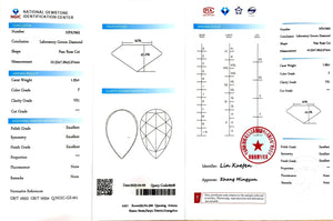 NGIC Lab Diamond Certificate #NPA7662 – 1.95ct F/VS1 Pear Rose Cut