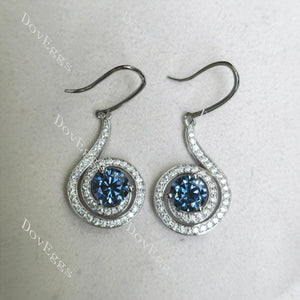 DovEggs-Twilight blue colored moissanite earrings