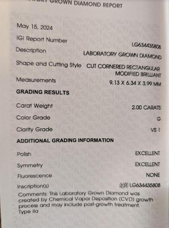 Semi mount for 2ct elongated radiant stone from client