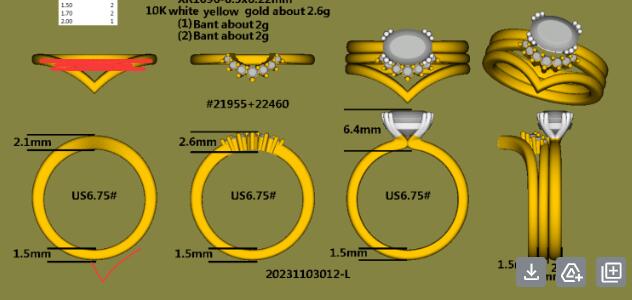 Wedding band for #21955+22460