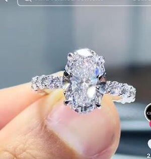 Ring set semi mount for 3.07ct oval stone(704581982)