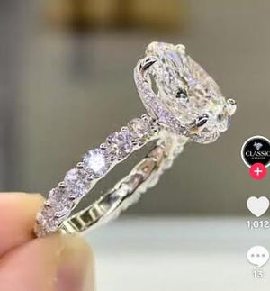 Ring set semi mount for 3.07ct oval stone(704581982)