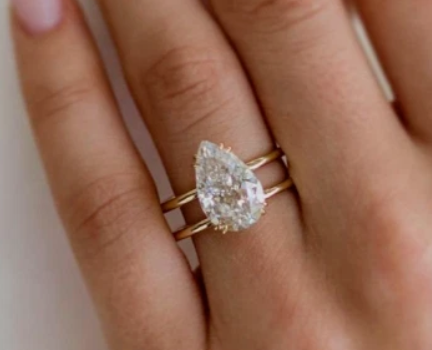 Semi mount for pear ring