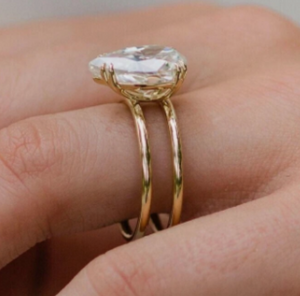 Semi mount for pear ring