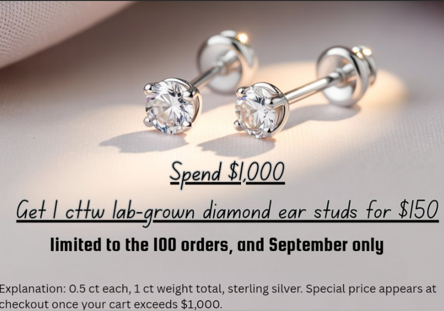 lab diamond earring for #34398 order