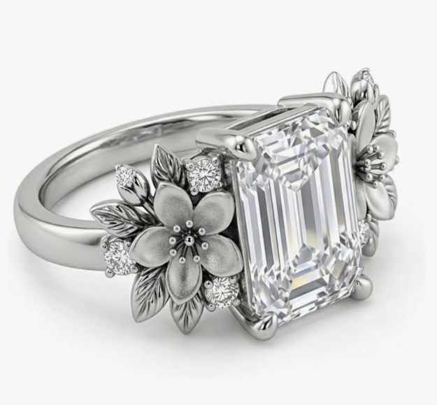 Semi mount of flower ring