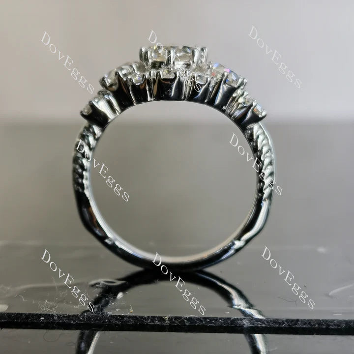 Oval moissanite sterling silver rings|Doveggs