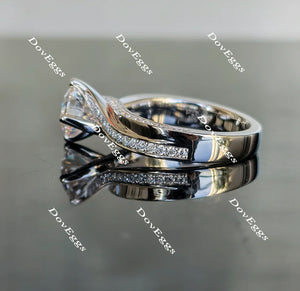 Lab Diamond Ring with Pave Accents (Moissanite/LGD) in 10K/14K Gold or Platinum | DovEggs