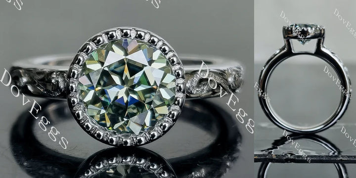 Solitaire bezel ethical lab diamond ring. Secure & modern setting in gold/platinum. | DovEggs