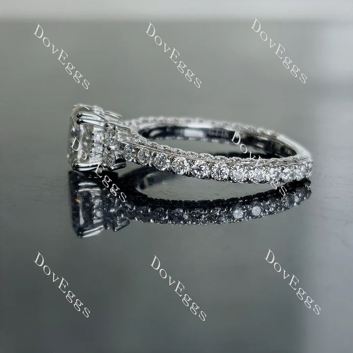 Pave eternity moissanite engagement ring| Doveggs