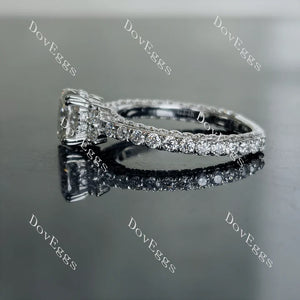Pave eternity moissanite engagement ring| Doveggs