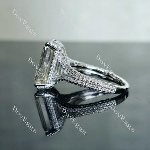 Lab Diamond Ring with Pave Accents (Moissanite/LGD) in 10K/14K Gold or Platinum | DovEggs