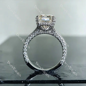 Lab Diamond Ring with Pave Accents (Moissanite/LGD) in 10K/14K Gold or Platinum | DovEggs