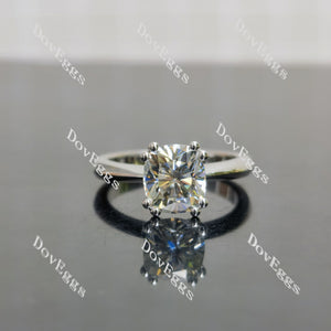 (size 6) Doveggs sterling silver 2ct GHI color elongated cushion moissanite engagement ring