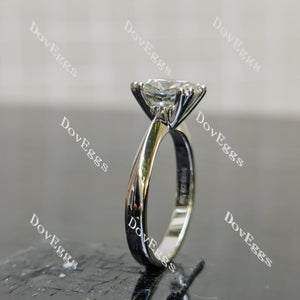 (size 6) Doveggs sterling silver 2ct GHI color elongated cushion moissanite engagement ring