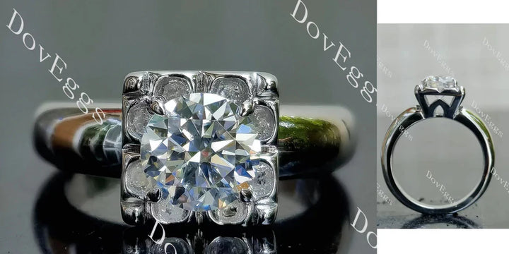 Lab Diamond Solitaire Semi-Mount for DovEggs in 10K/14K Gold or Platinum | DovEggs