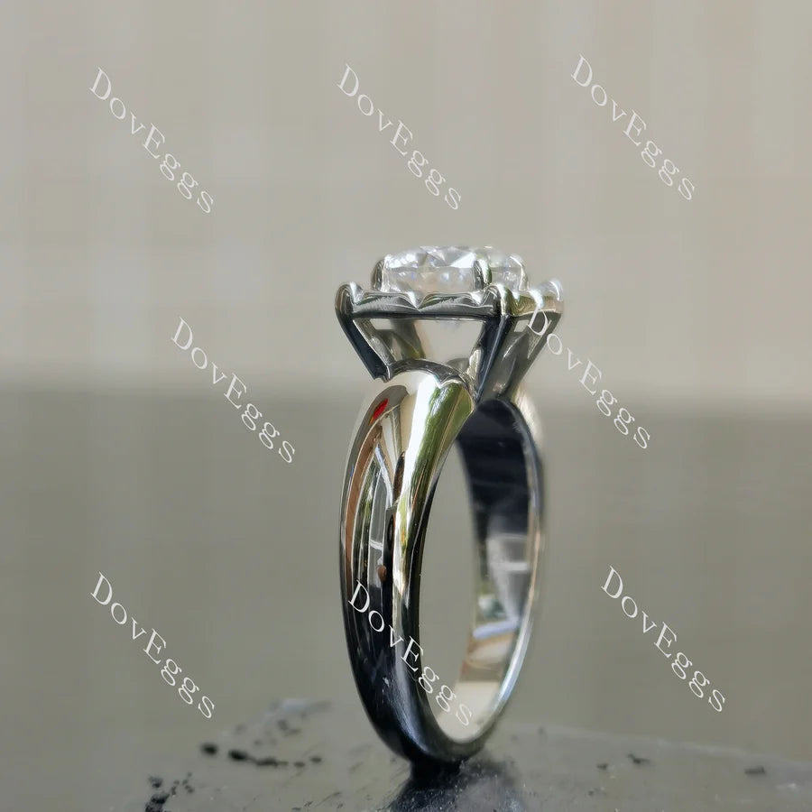 Lab Diamond Solitaire Semi-Mount for DovEggs in 10K/14K Gold or Platinum | DovEggs