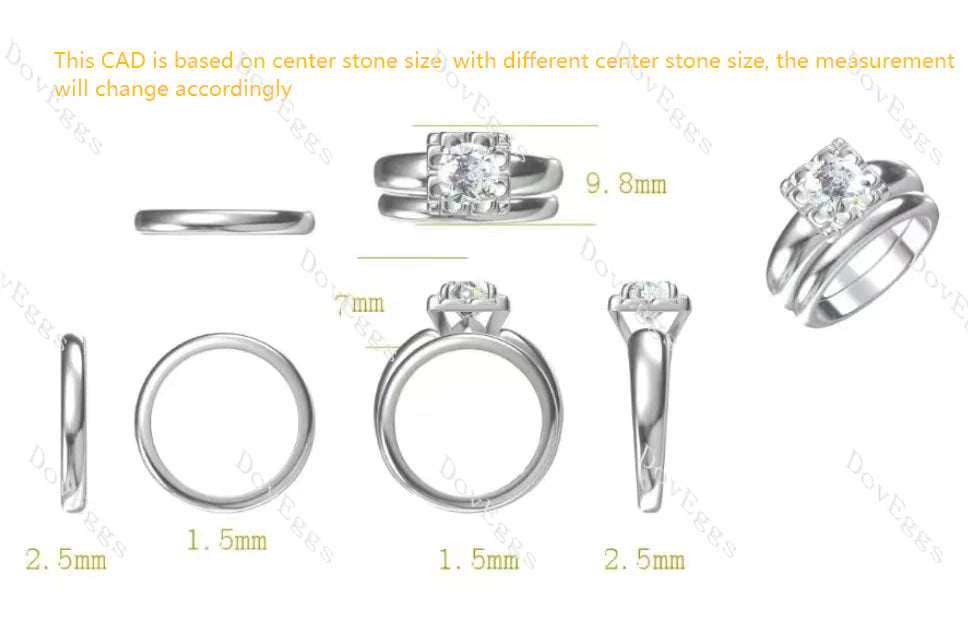 Lab Diamond Solitaire Semi-Mount for DovEggs in 10K/14K Gold or Platinum | DovEggs