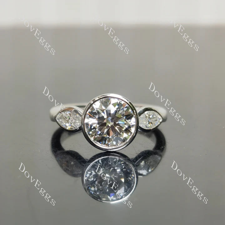 Lab Diamond Ring with Custom Accents (Moissanite/LGD/Gemstone) in 10K/14K/18K Gold or Platinum | DovEggs