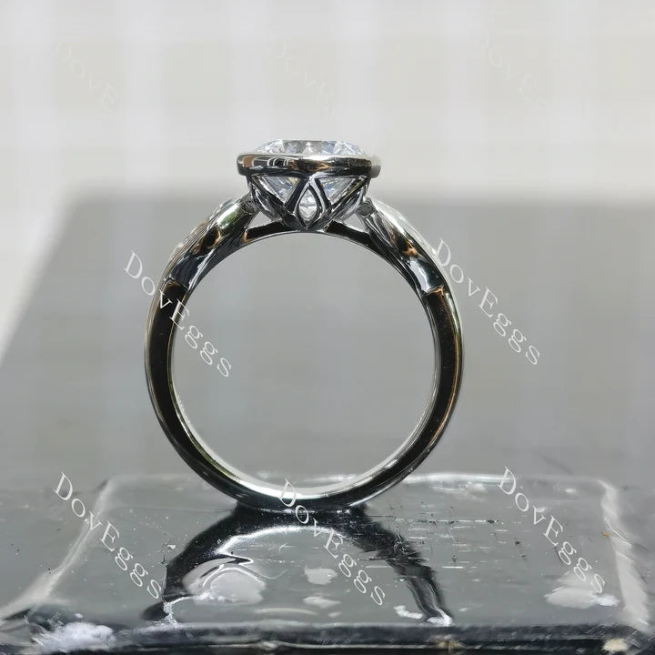 Lab Diamond Ring with Custom Accents (Moissanite/LGD/Gemstone) in 10K/14K/18K Gold or Platinum | DovEggs