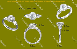 Lab Diamond Ring with Custom Accents (Moissanite/LGD/Gemstone) in 10K/14K/18K Gold or Platinum | DovEggs