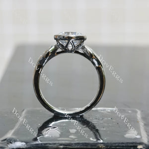 Flower basket ring neck moissanite engagement ring |Doveggs