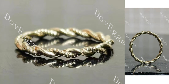Braided circle plain wedding band main view| Doveggs