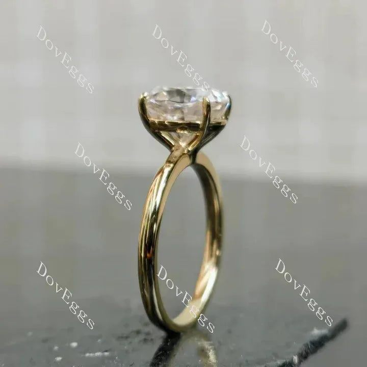 Plain yellow gold prong setting engagemant ring|Doveggs