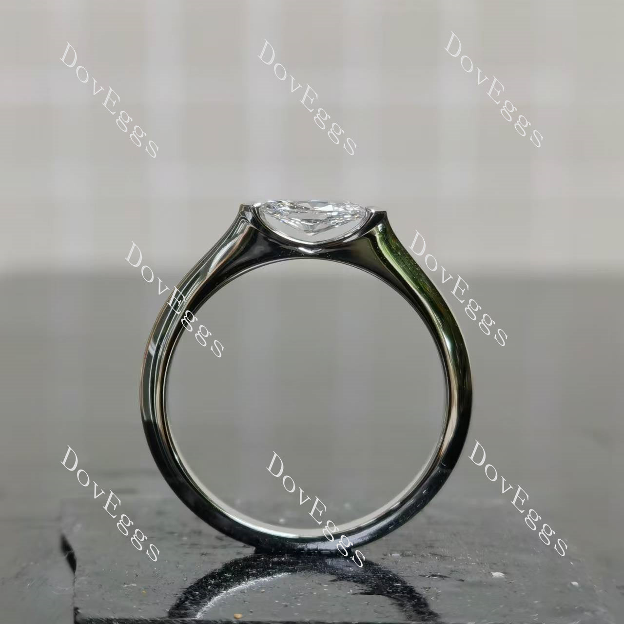 Marquise moissanite sterling silver moissanite ring| Doveggs
