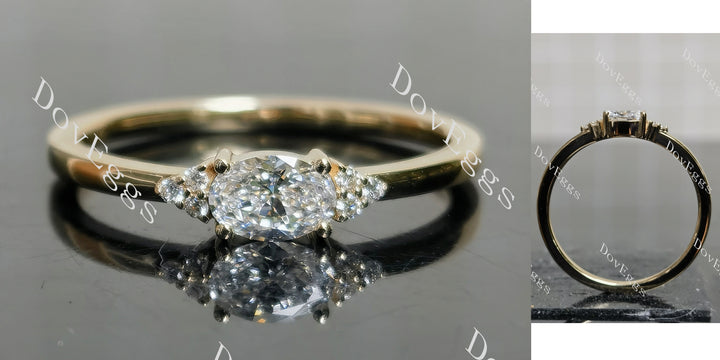 Self-Love oval/marquise moissanite engagement ring main view| Doveggs