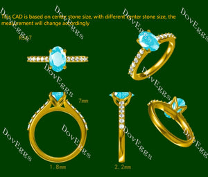 Lab Diamond Ring with Round Accents (Moissanite/LGD) in 10K/14K Gold or Platinum | DovEggs