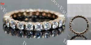 Round full eternity art deco moissanite wedding band main view| Doveggs